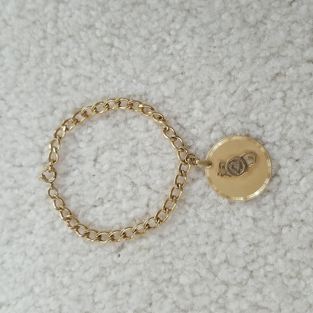 Rare Vintage Gold-Filled Pacific Bell Telephone Company Charm Bracelet